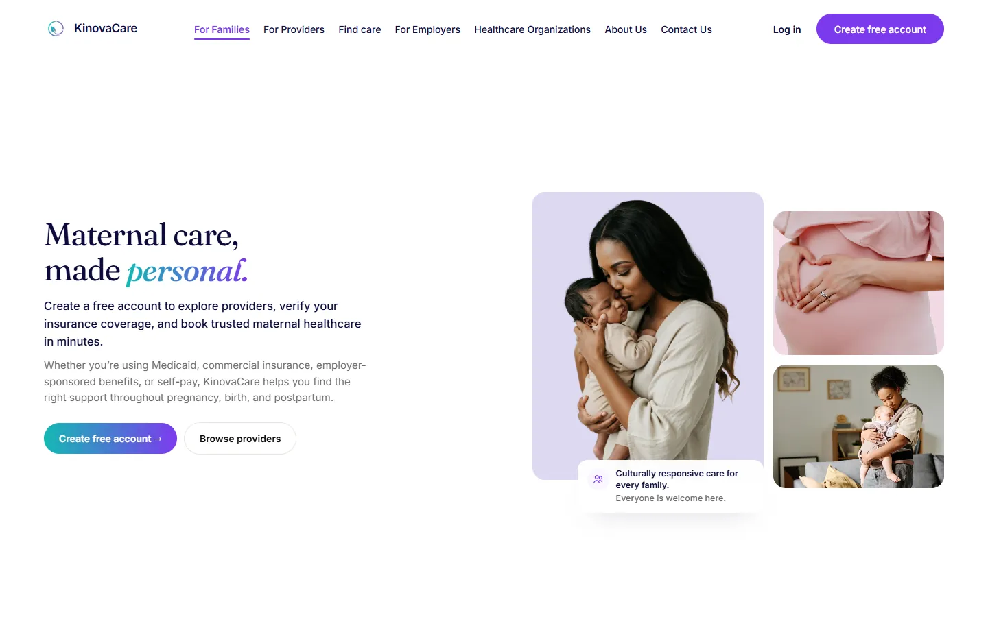 KinovaCare home page